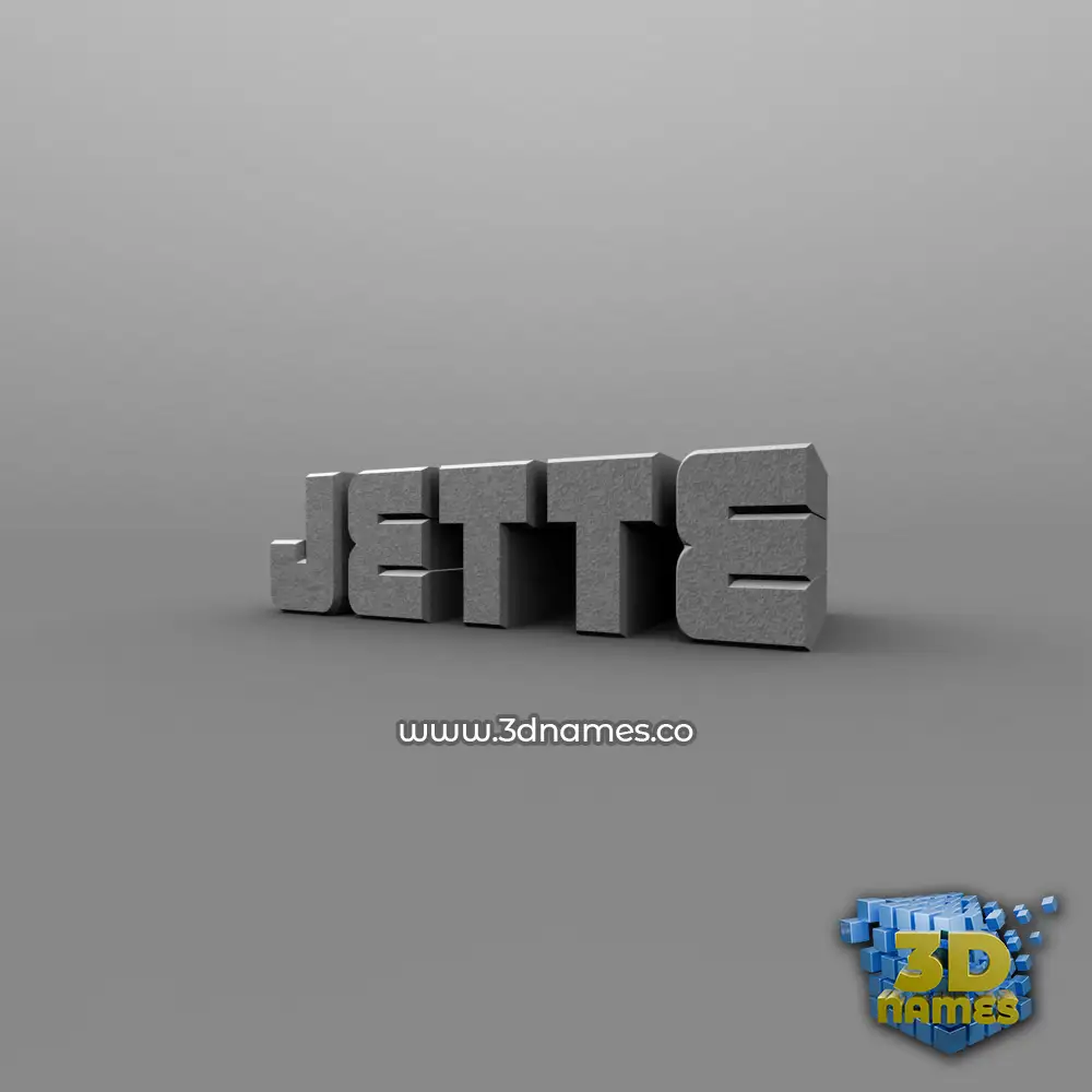 jette in Solid Grey style - 3D name wallpaper