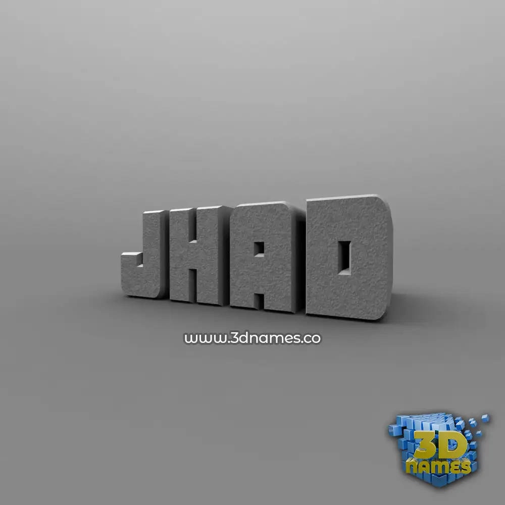 jhad in Solid Grey style - 3D name wallpaper