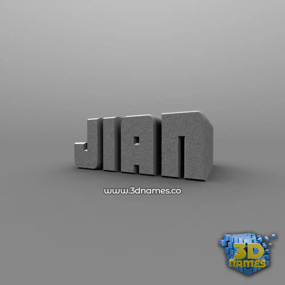 jian in Solid Grey style - 3D name wallpaper