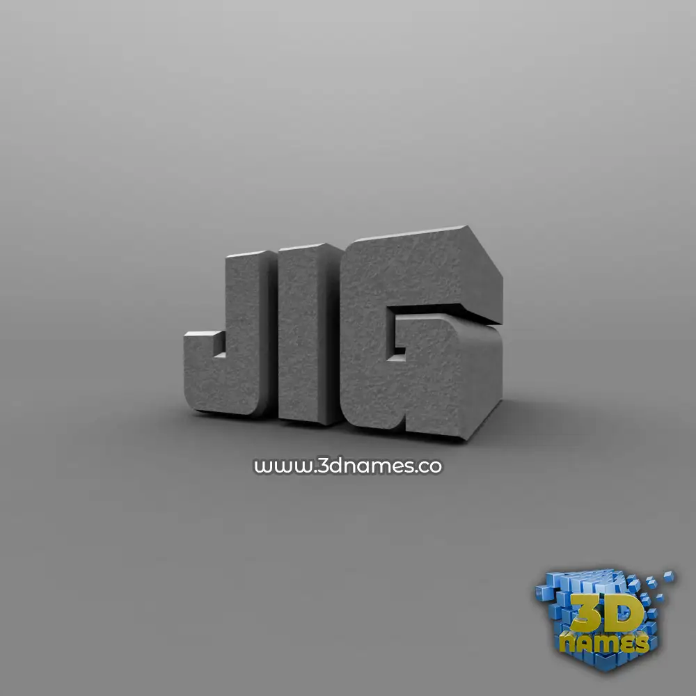 jig in Solid Grey style - 3D name wallpaper