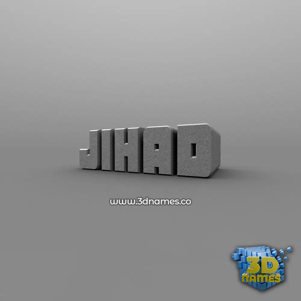 jihad in Solid Grey style - 3D name wallpaper