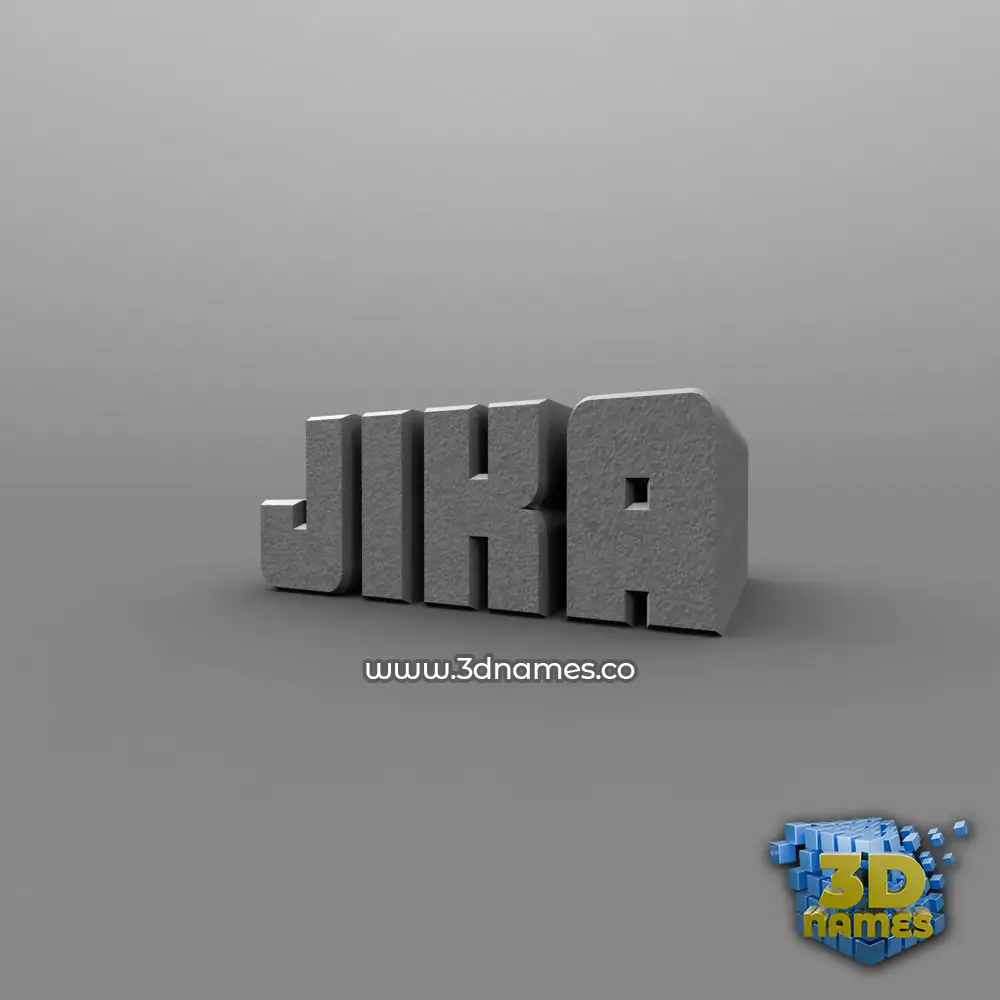 jika in Solid Grey style - 3D name wallpaper