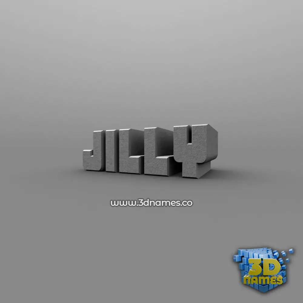 jilly in Solid Grey style - 3D name wallpaper