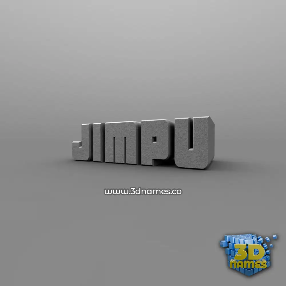 jimpu in Solid Grey style - 3D name wallpaper