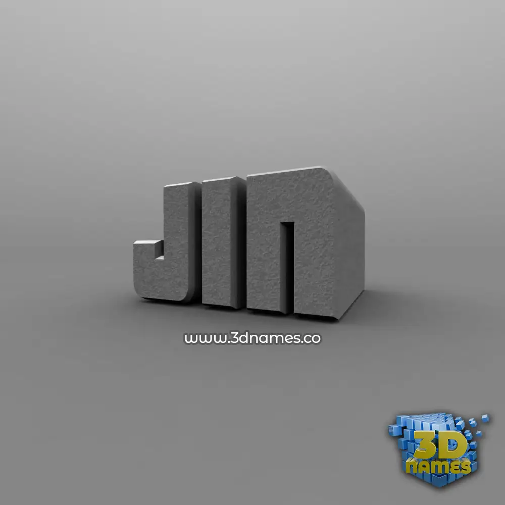 jin in Solid Grey style - 3D name wallpaper