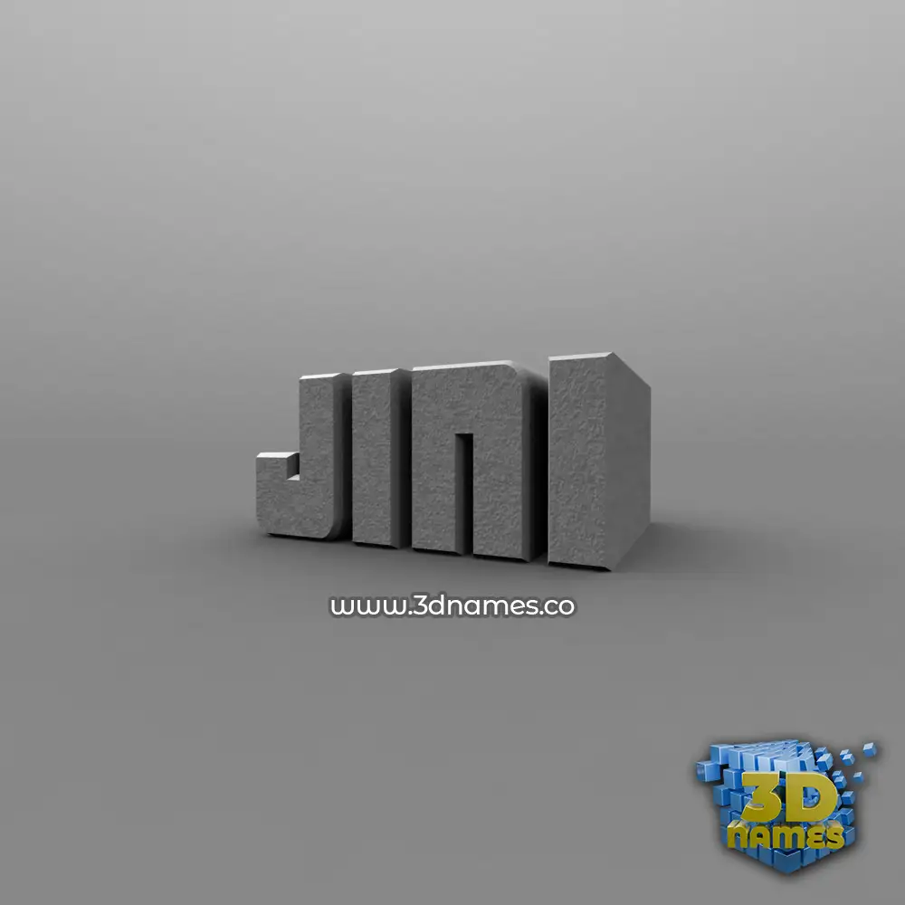 jini in Solid Grey style - 3D name wallpaper