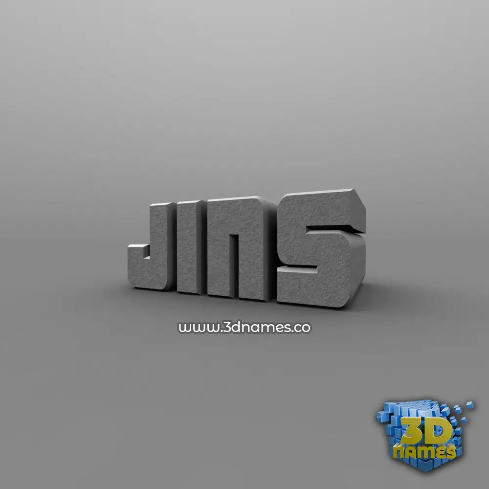 jins in Solid Grey style - 3D name wallpaper