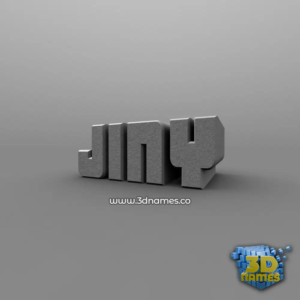 jiny in Solid Grey style - 3D name wallpaper