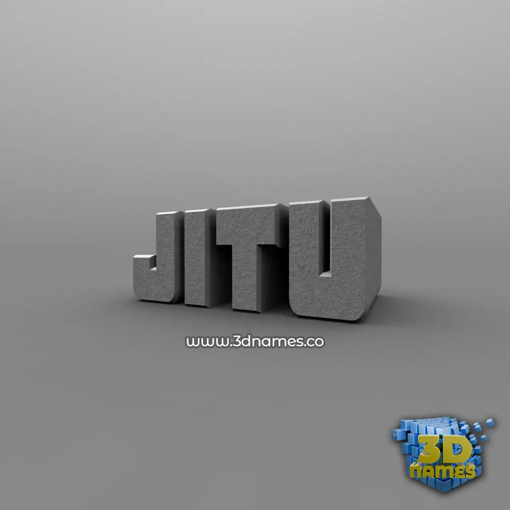 jitu in Solid Grey style - 3D name wallpaper