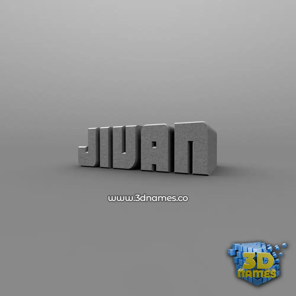 jivan in Solid Grey style - 3D name wallpaper