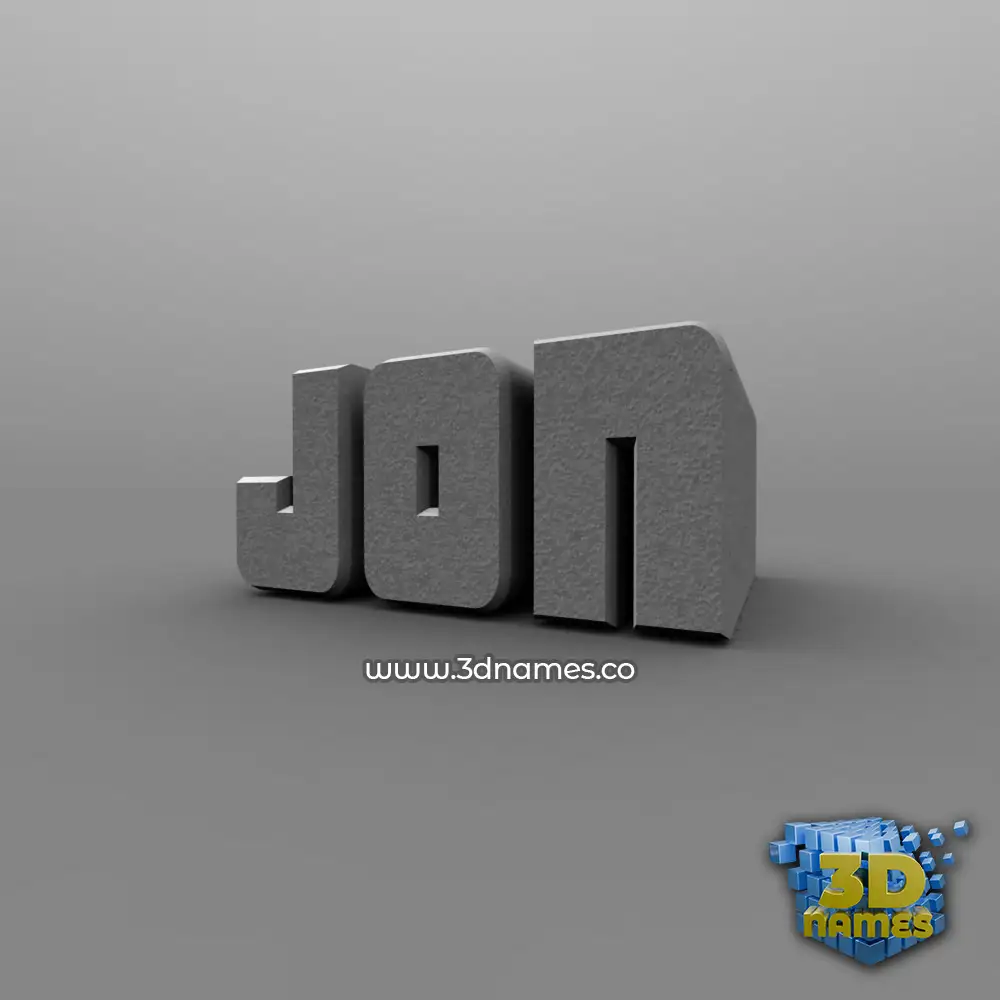 jon in Solid Grey style - 3D name wallpaper
