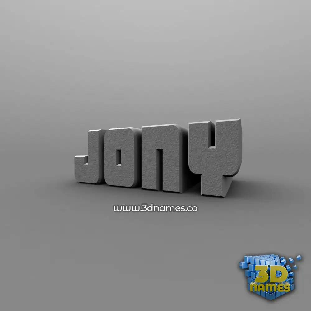 jony in Solid Grey style - 3D name wallpaper