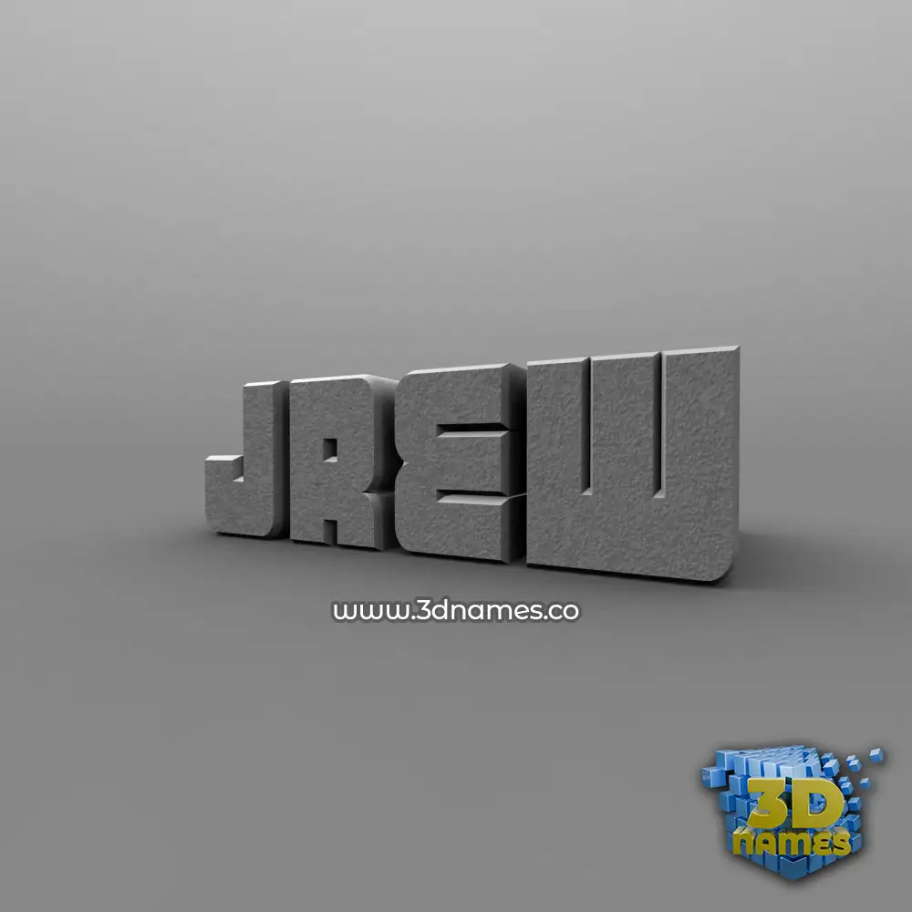 jrew in Solid Grey style - 3D name wallpaper