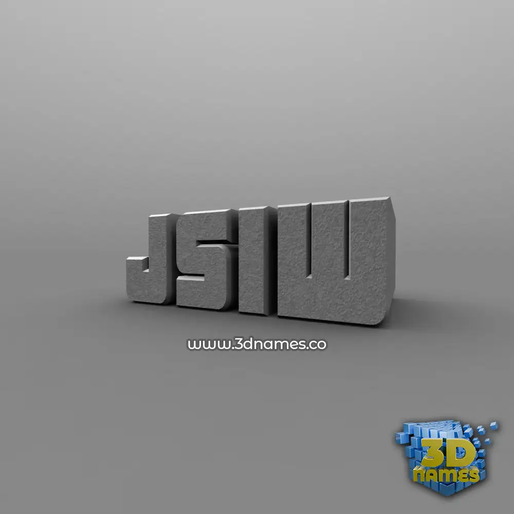 jsiw in Solid Grey style - 3D name wallpaper