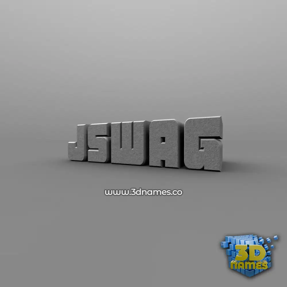 jswag in Solid Grey style - 3D name wallpaper