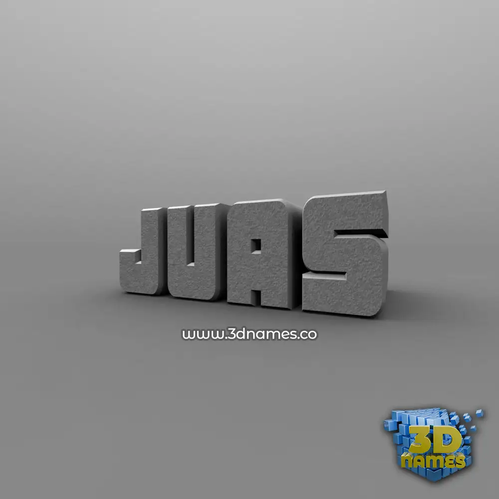 juas in Solid Grey style - 3D name wallpaper