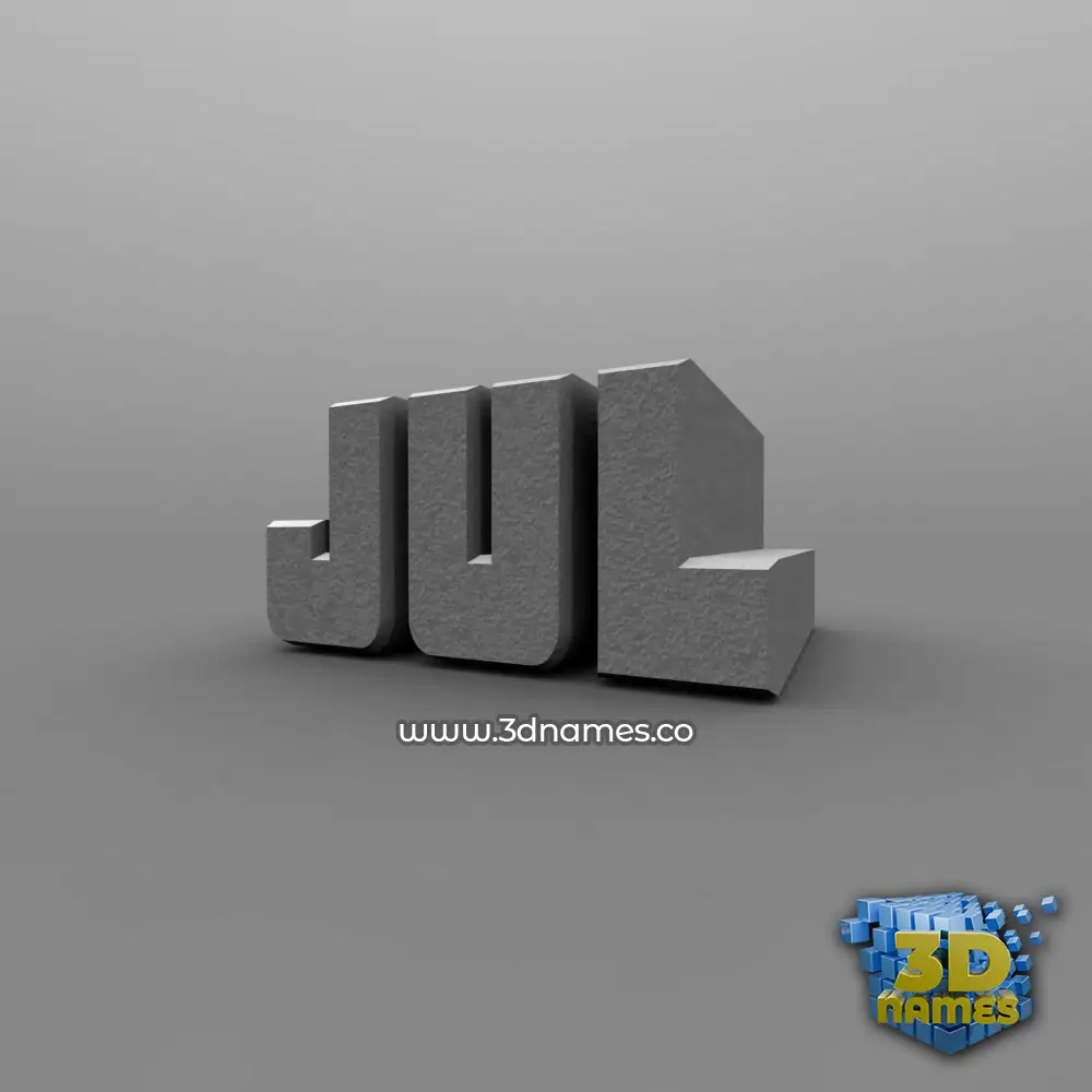 jul in Solid Grey style - 3D name wallpaper