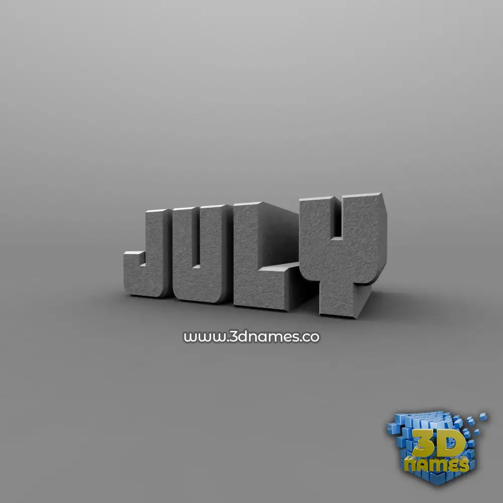 july in Solid Grey style - 3D name wallpaper