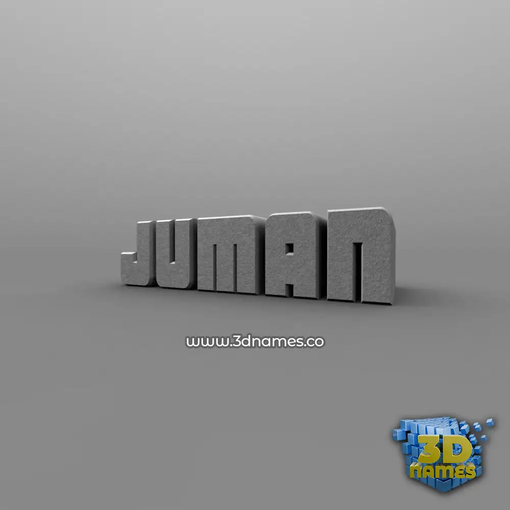 juman in Solid Grey style - 3D name wallpaper