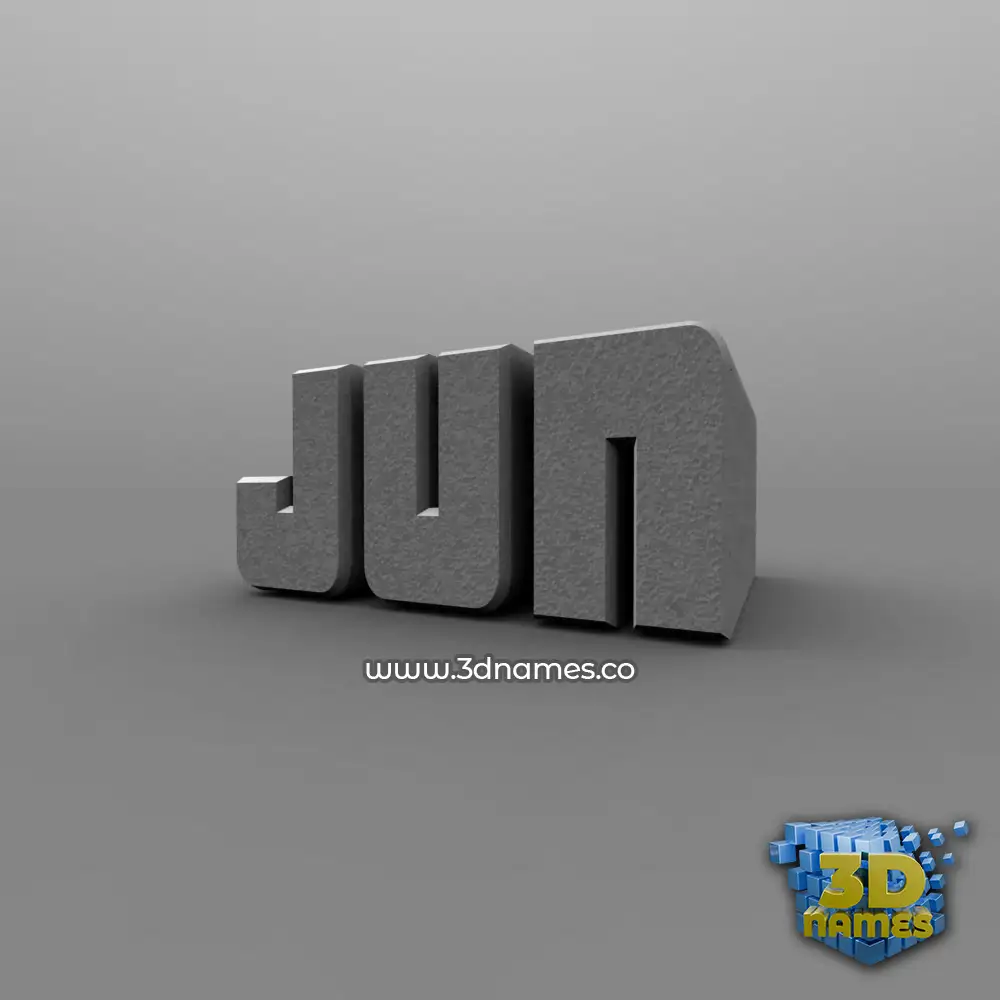 jun in Solid Grey style - 3D name wallpaper