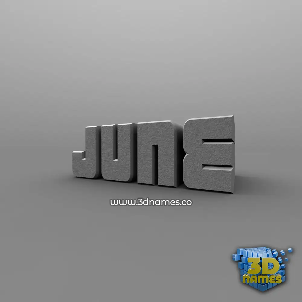 june in Solid Grey style - 3D name wallpaper