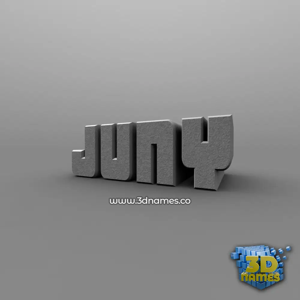 juny in Solid Grey style - 3D name wallpaper