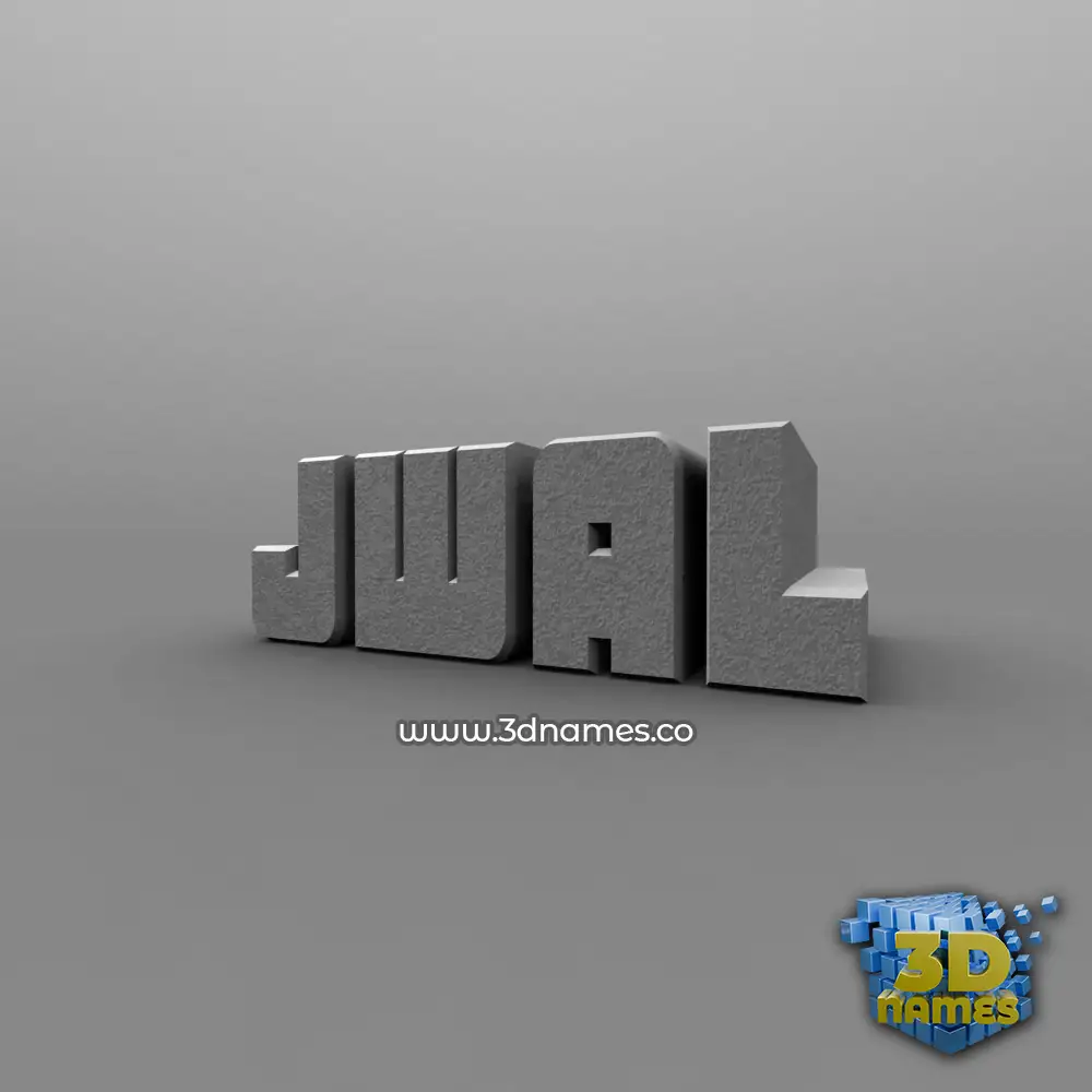jwal in Solid Grey style - 3D name wallpaper