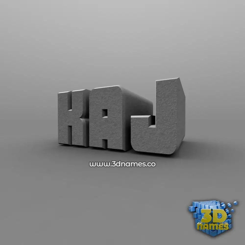 kaj in Solid Grey style - 3D name wallpaper