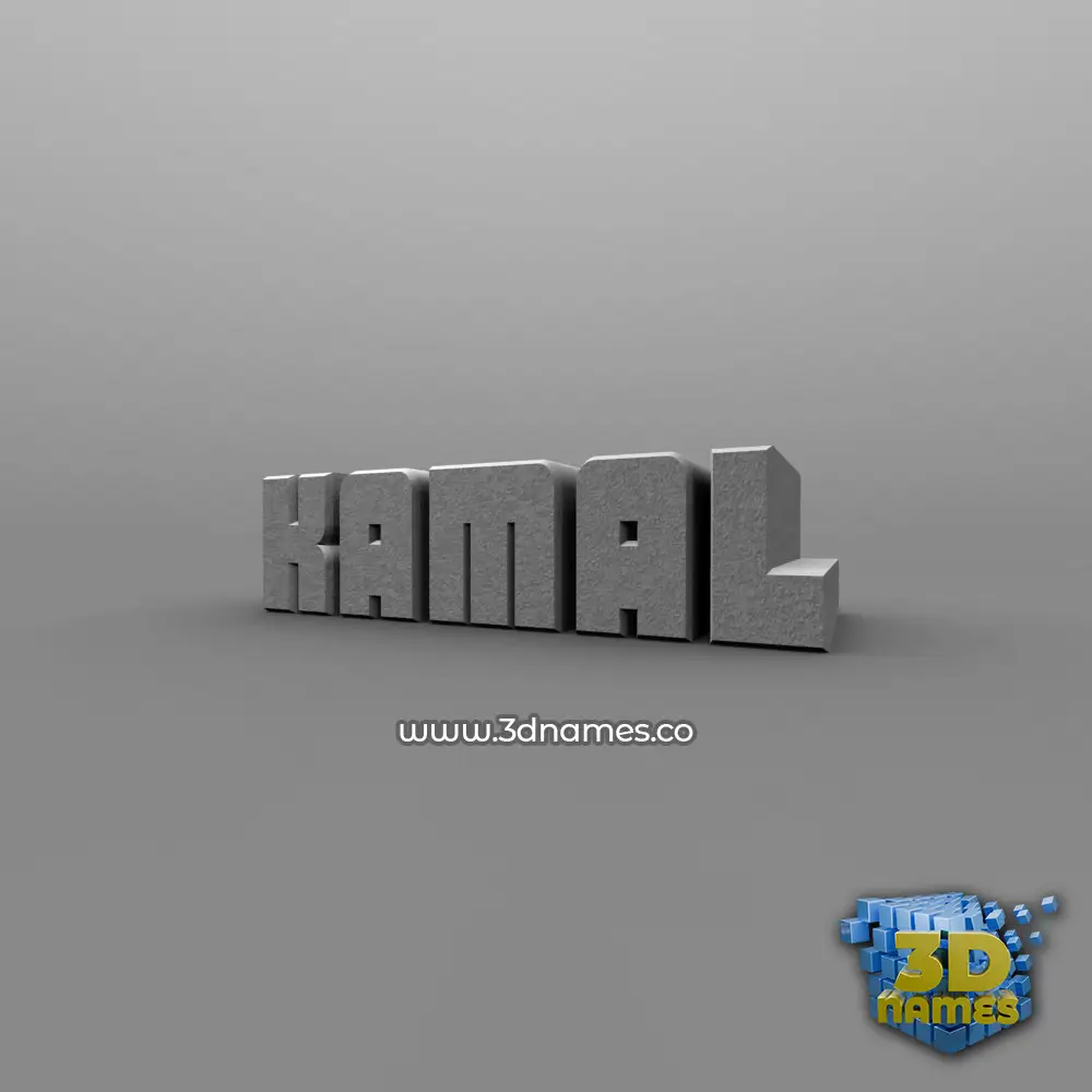 kamal in Solid Grey style - 3D name wallpaper