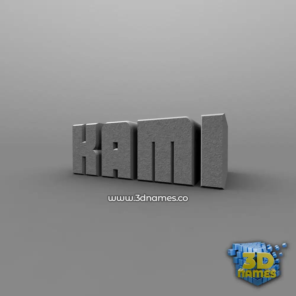 kami in Solid Grey style - 3D name wallpaper
