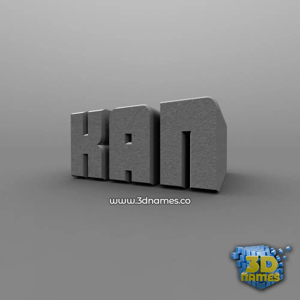 kan in Solid Grey style - 3D name wallpaper