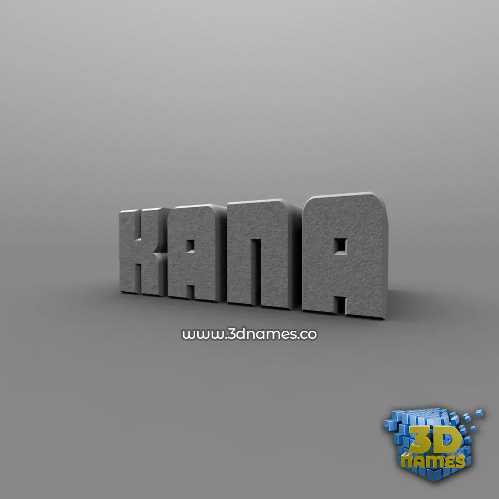 kana in Solid Grey style - 3D name wallpaper