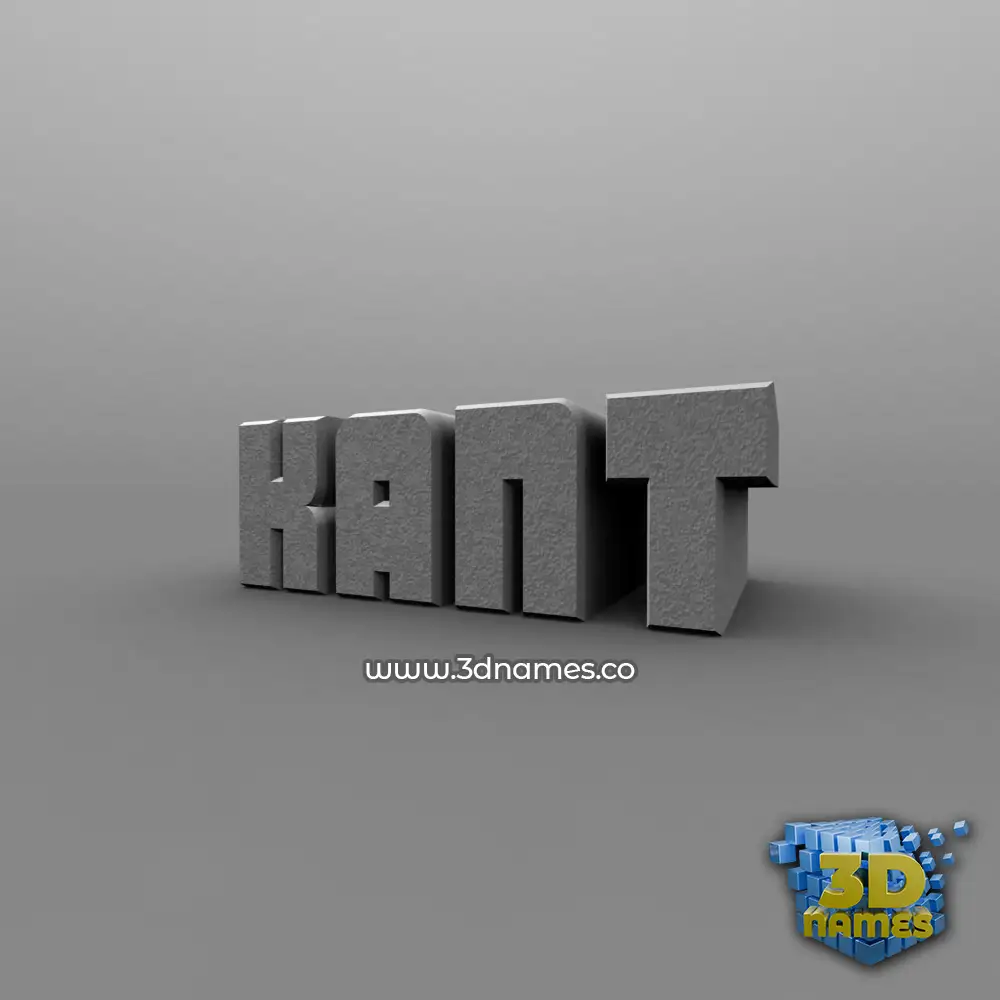 kant in Solid Grey style - 3D name wallpaper