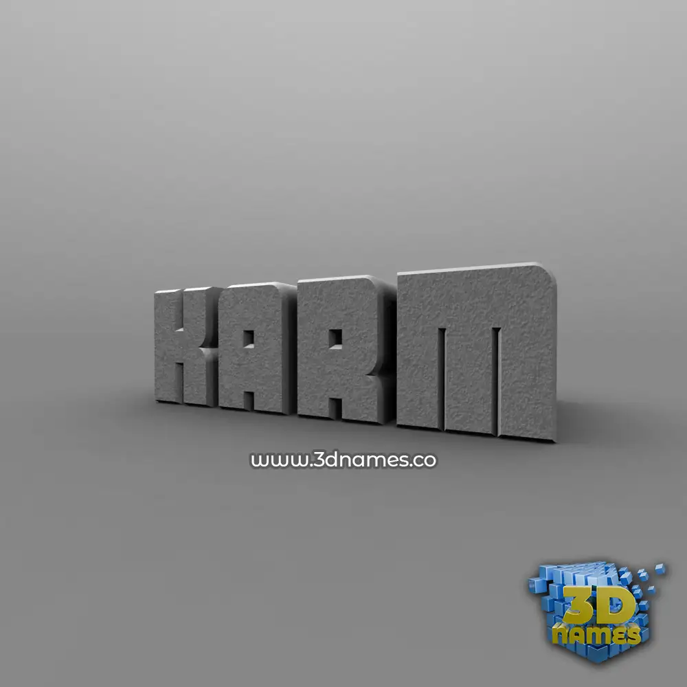 karm in Solid Grey style - 3D name wallpaper