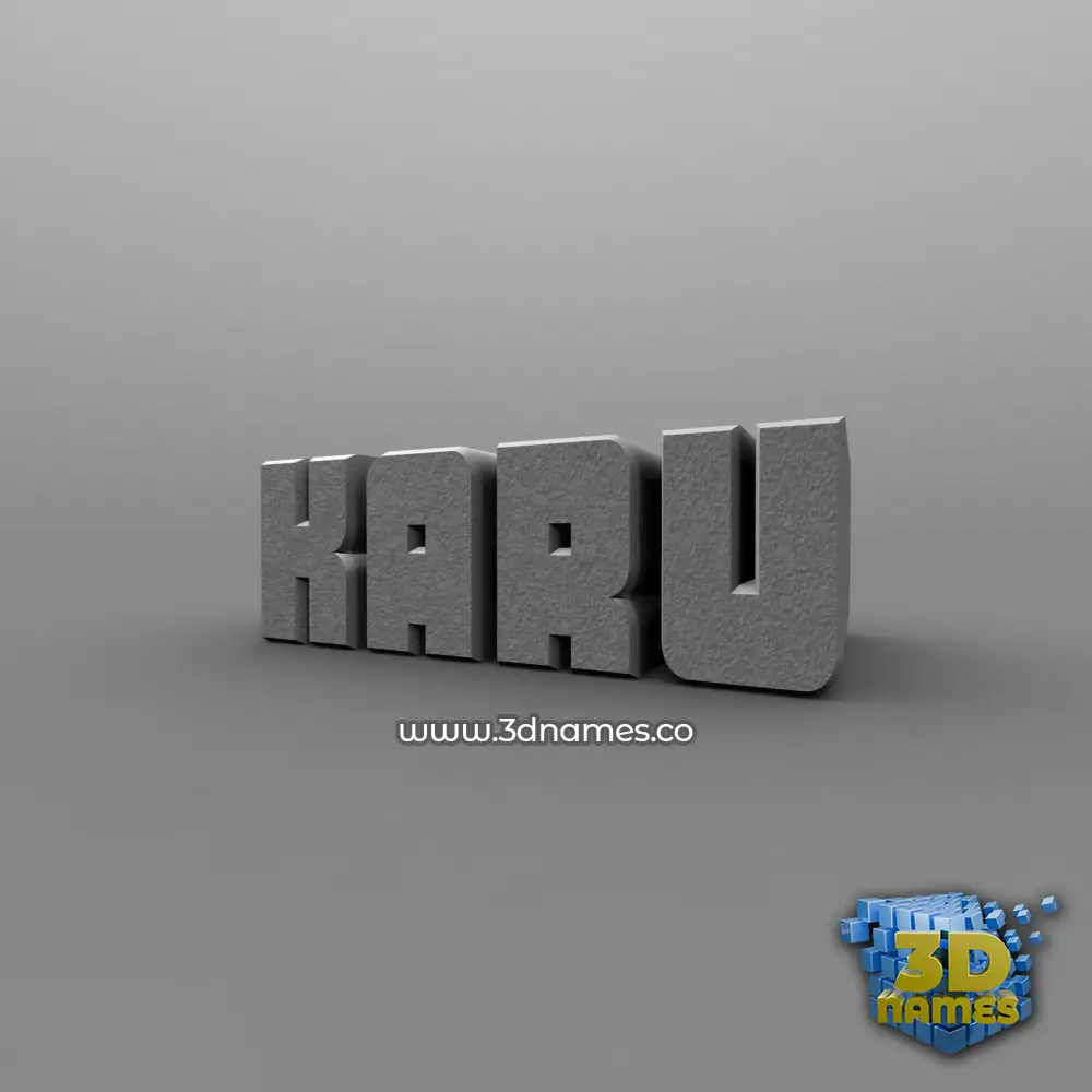 karu in Solid Grey style - 3D name wallpaper