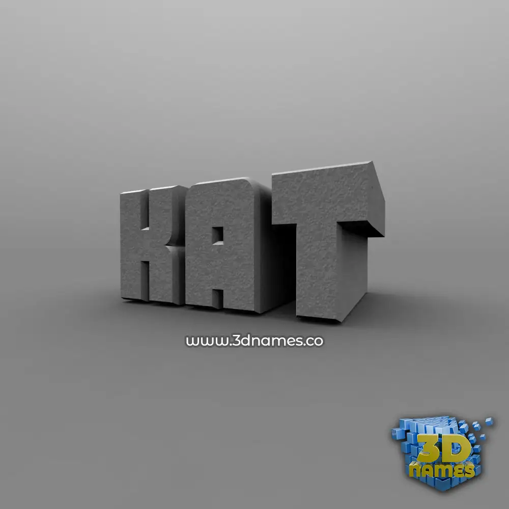 kat in Solid Grey style - 3D name wallpaper