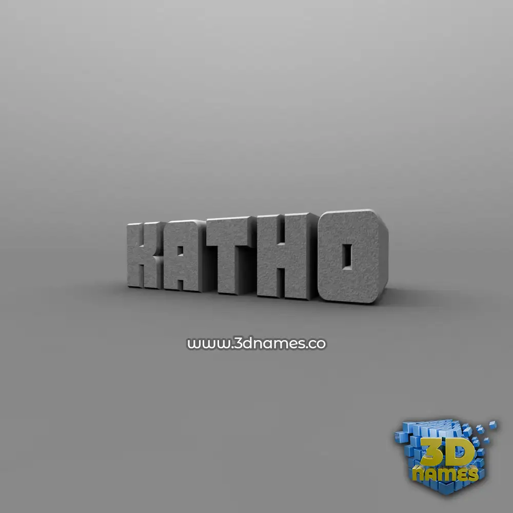 katho in Solid Grey style - 3D name wallpaper