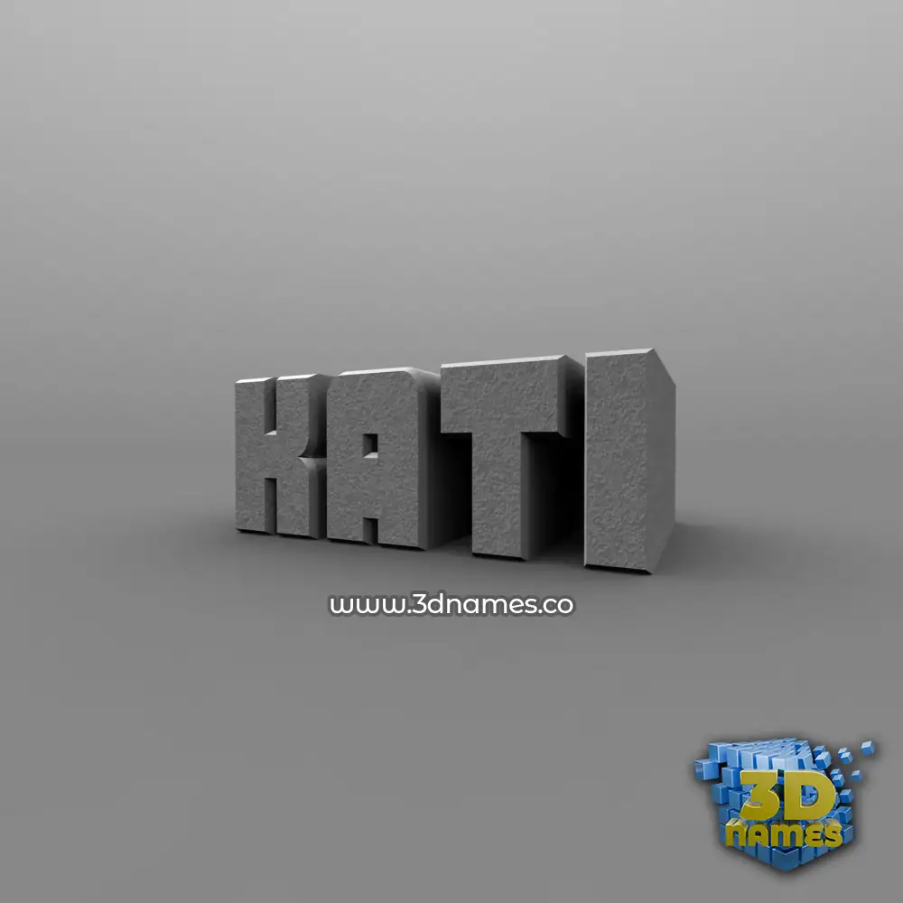 kati in Solid Grey style - 3D name wallpaper