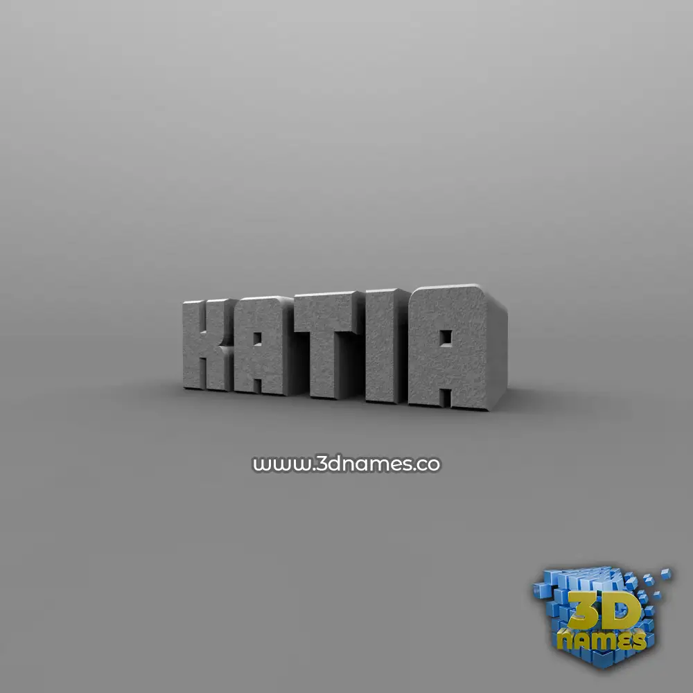 katia in Solid Grey style - 3D name wallpaper