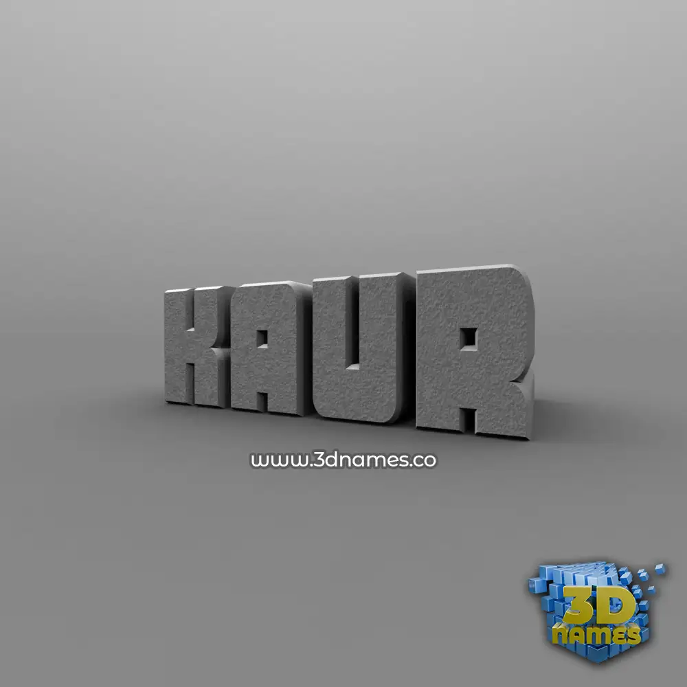 kaur in Solid Grey style - 3D name wallpaper
