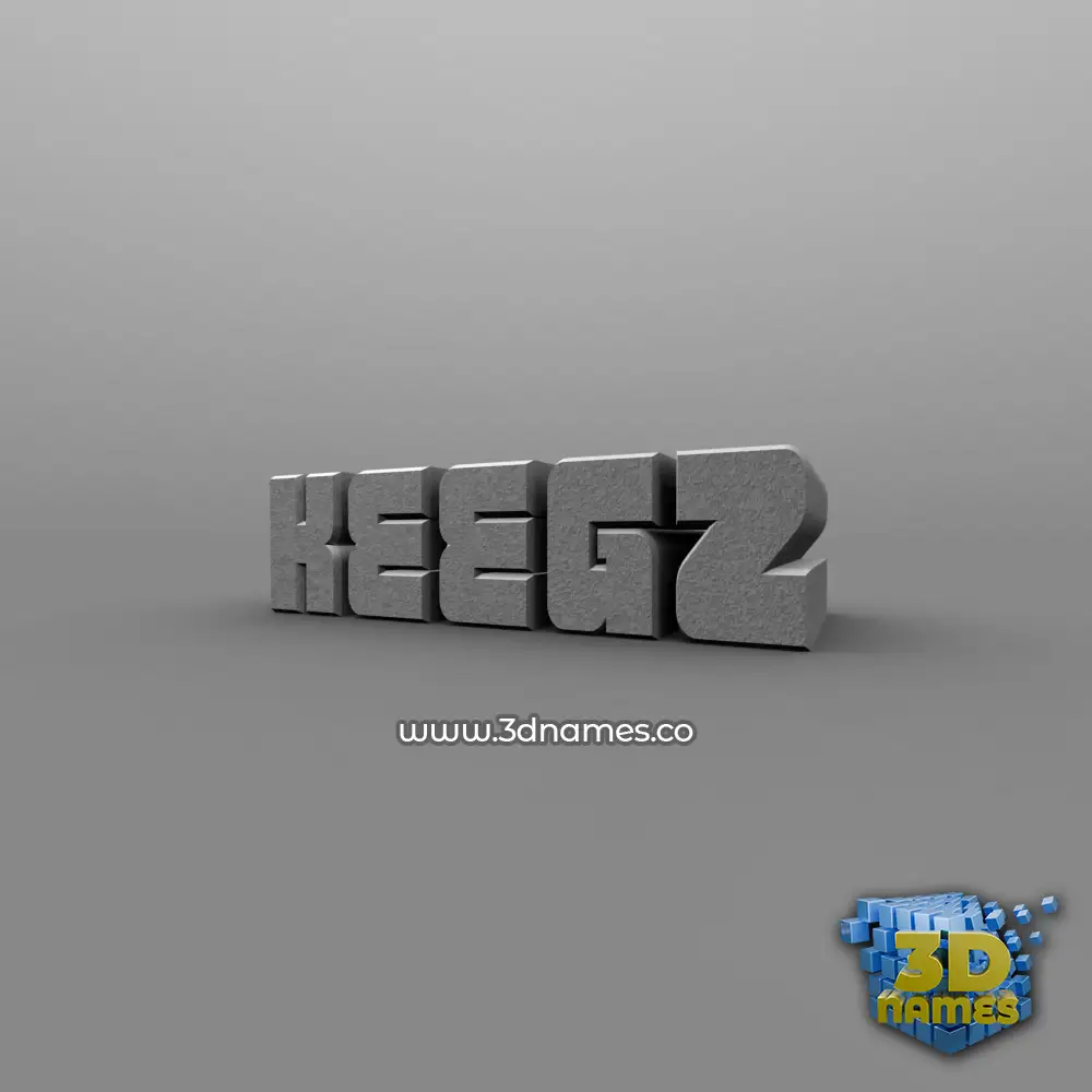 keegz in Solid Grey style - 3D name wallpaper