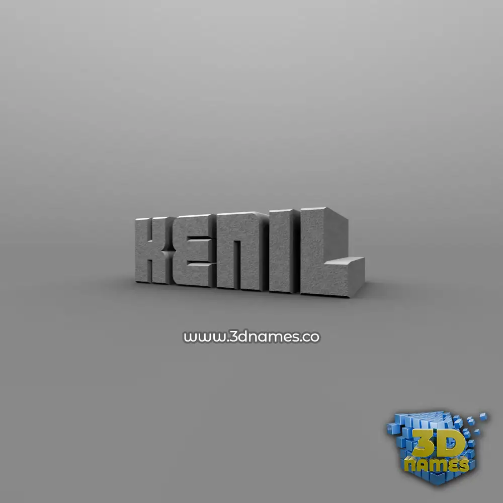 kenil in Solid Grey style - 3D name wallpaper