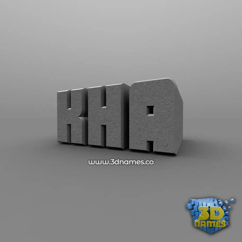 kha in Solid Grey style - 3D name wallpaper