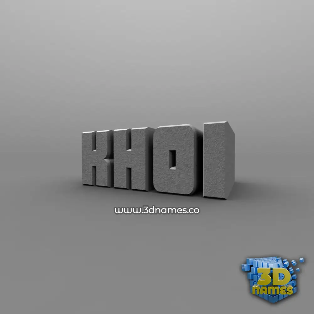 khoi in Solid Grey style - 3D name wallpaper