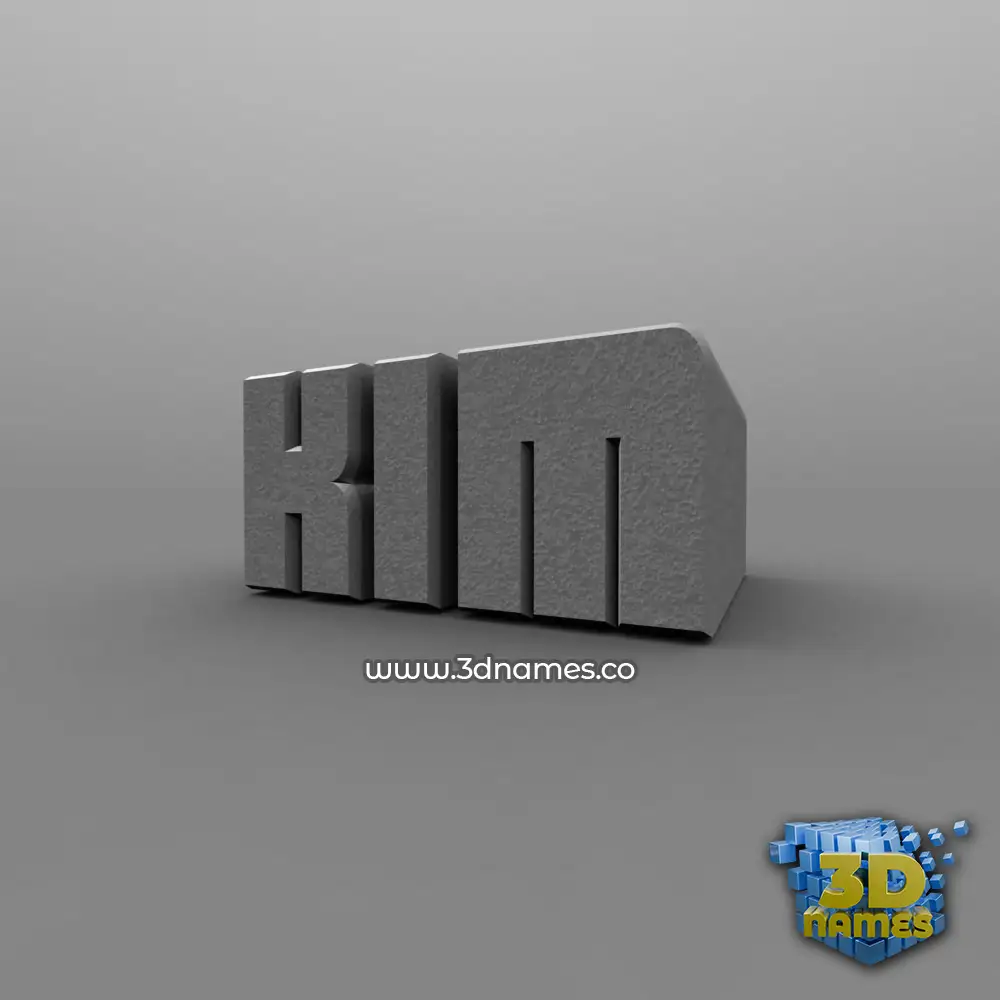 kim in Solid Grey style - 3D name wallpaper