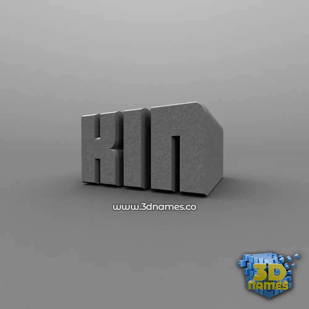 kin in Solid Grey style - 3D name wallpaper