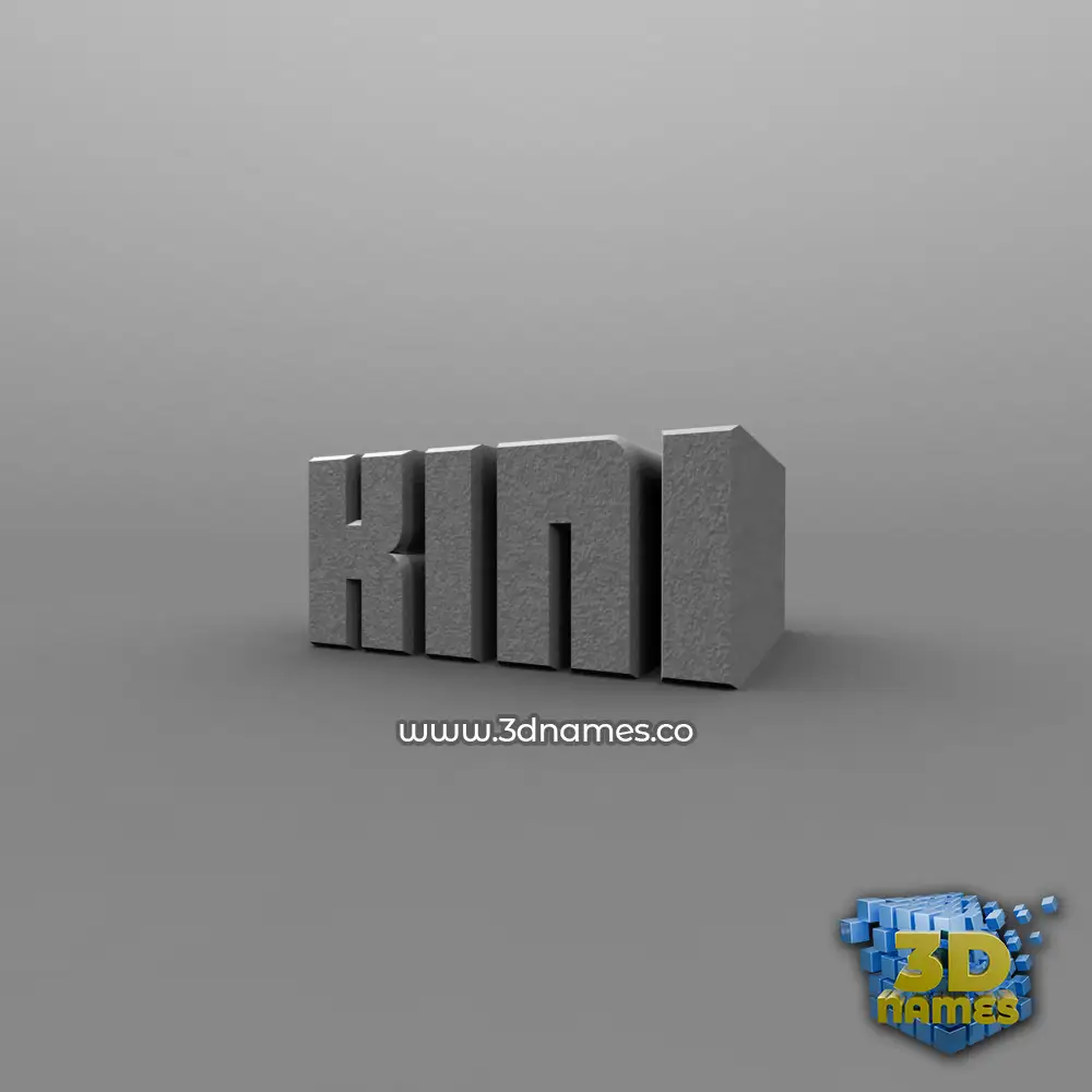 kini in Solid Grey style - 3D name wallpaper