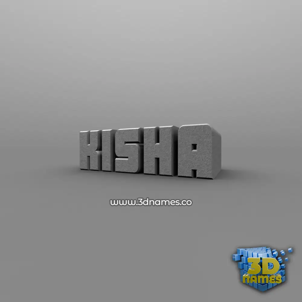 kisha in Solid Grey style - 3D name wallpaper