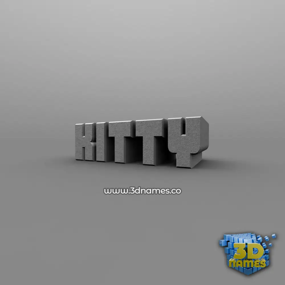 kitty in Solid Grey style - 3D name wallpaper