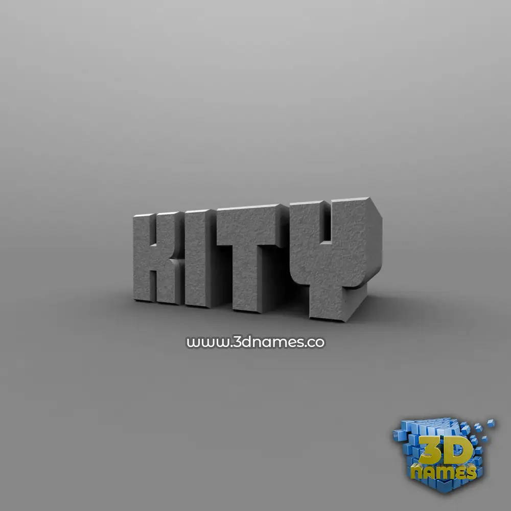 kity in Solid Grey style - 3D name wallpaper
